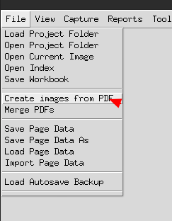 File menu – Create images from PDF