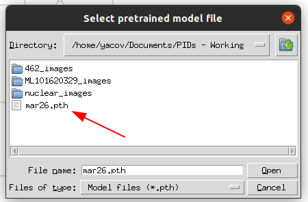Select pretrained model file (.pth)