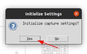 Initialize capture settings dialog
